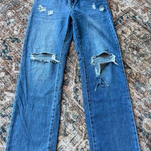 Women's Straight Leg Jeans - Blue